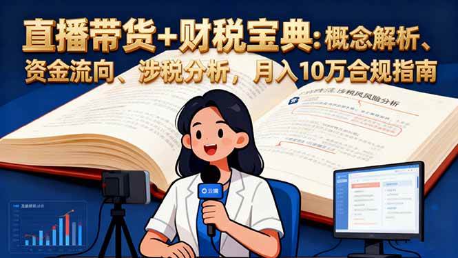 （16444期）直播带货+财税宝典：概念解析、资金流向、涉税分析，月入10万合规指南-玩备项目资源网