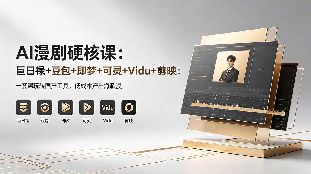 （18280期）AI漫剧硬核课：巨日禄+豆包+即梦+可灵+Vidu+剪映：一套课玩转国产工具，低成本产出爆款漫剧-玩备项目资源网
