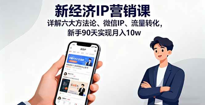 （16194期）新经济IP营销课：详解六大方法论、微信IP、流量转化，新手90天实现月入10w-玩备项目资源网