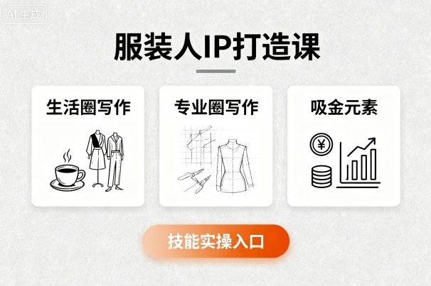 服装人IP打造课，文案创富+生活圈写作+专业圈写作+服装人专属+吸金元素+技能实操-玩备项目资源网