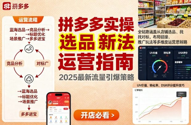 王校长9月12拼多多实操新玩法，全链路涵盖从店铺选品、找对标，布局链接，推广玩法等多维度运营思路-玩备项目资源网