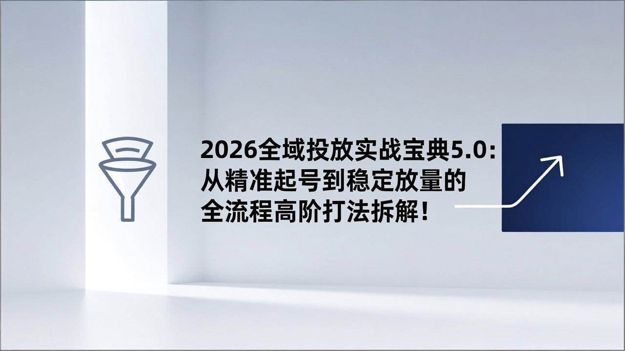 （17156期）2026全域投放实战宝典5.0：从精准起号到稳定放量的全流程高阶打法拆解！-玩备项目资源网