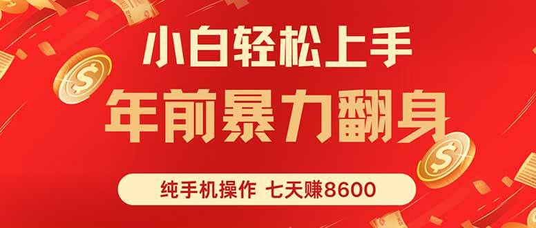 （16080期）七天狂赚8600，小白纯手机操作，日入1000+-玩备项目资源网