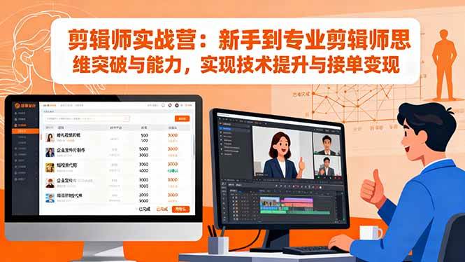 （16347期）剪辑师实战营：新手到专业剪辑师思维突破与能力，实现技术提升与接单变现-玩备项目资源网