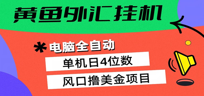 黄鱼外汇挂机：全自动赚美金、自动交易、风口项目-玩备项目资源网