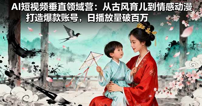 （16195期）AI短视频垂直领域营：从古风育儿到情感动漫，打造爆款账号,日播放量破百万-玩备项目资源网