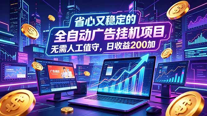 (18899期)全自动广告挂机项目,全程无需人工值守。稳定创收每日收益200+-玩备项目资源网