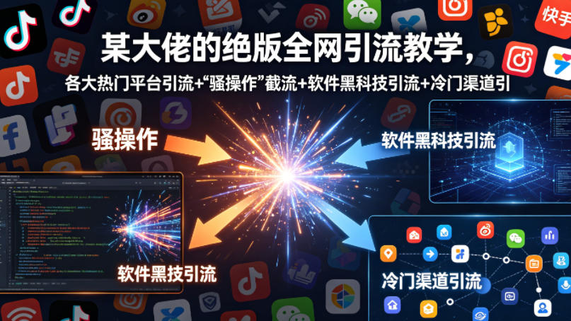 某大佬的绝版全网引流教学，各大热门平台引流+”骚操作”截流+软件黑科技引流+冷门渠道引流等-玩备项目资源网