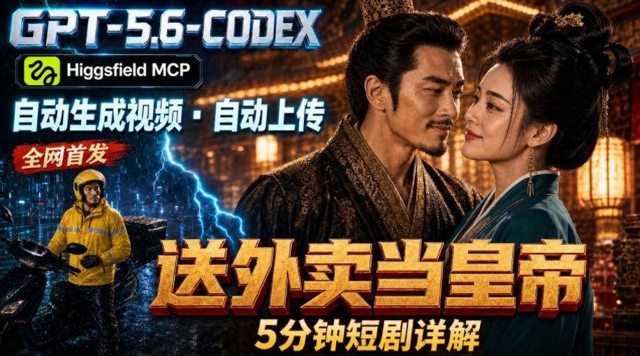 (19540期)GPT-5.6 Codex+Higgsfield MCP:一条指令生成5分钟短剧并自动上传YouTube(油管)-玩备项目资源网