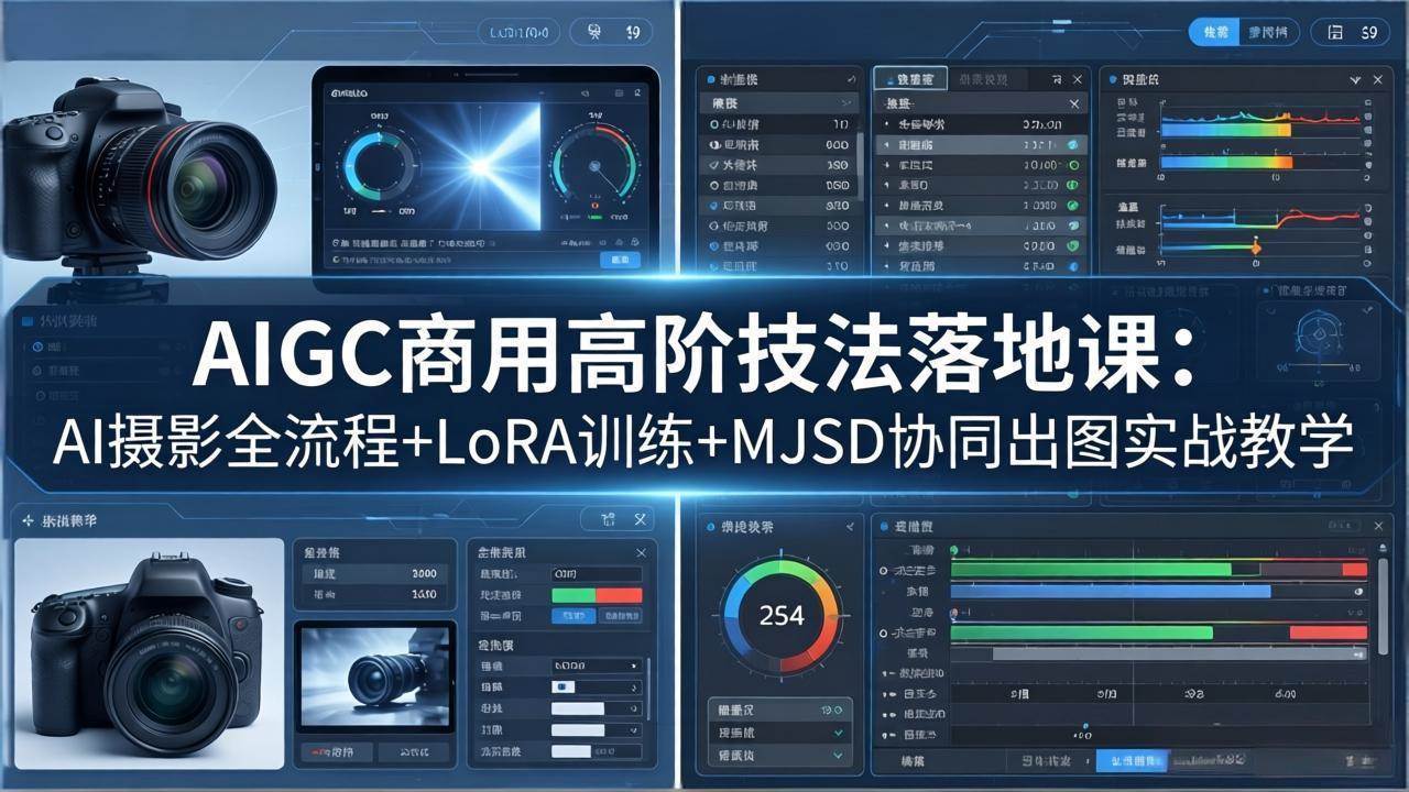（18254期）AIGC商用高阶技法落地课：AI摄影全流程+LoRA训练+MJSD协同出图实战教学-玩备项目资源网