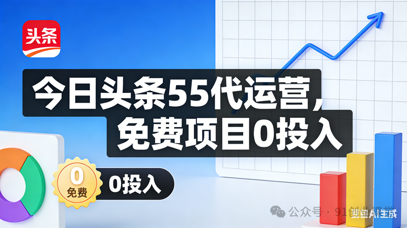 今日头条55代运营【社群免费项目】免.费.项.目,0投入，全新躺.zhuan模式-玩备项目资源网