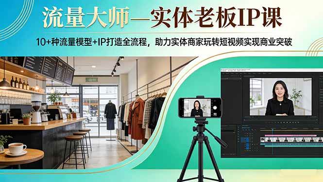 （17638期）流量大师—实体老板IP课：10+种流量模型+IP打造全流程，助力实体商家玩转短视频实现商业突破-玩备项目资源网
