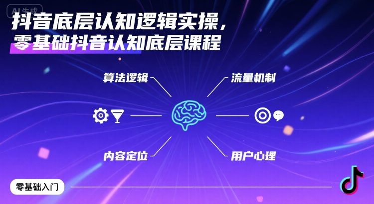 抖音底层认知逻辑实操，零基础抖音认知底层课程-玩备项目资源网