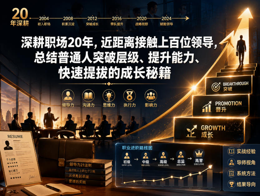 付费文章：深耕职场20年，近距离接触上百位领导，总结普通人突破层级、提升能力、快速提拔的成长秘籍（全网独家干货）-玩备项目资源网