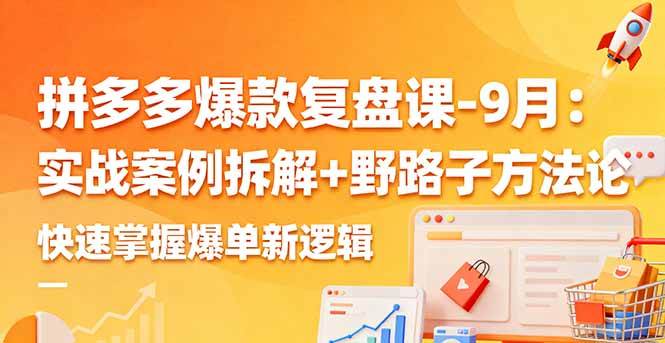 （16176期）拼多多爆款复盘课-9月：实战案例拆解+野路子方法论，快速掌握爆单新逻辑-玩备项目资源网