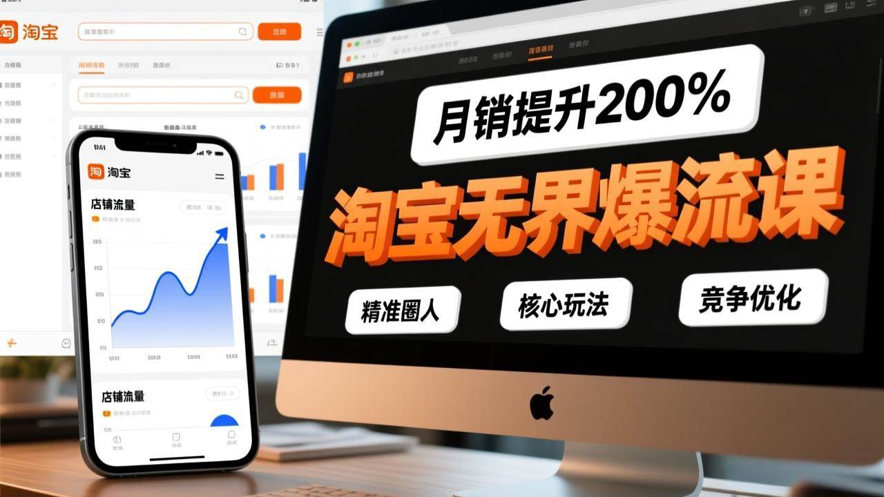 （17132期）淘宝无界爆流课，精准圈人、核心玩法、竞争优化，快速引爆店铺流量，月销提升200%-玩备项目资源网