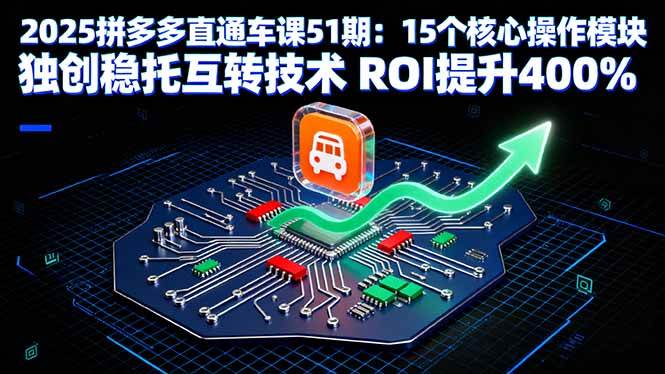 （16020期）2025拼多多直通车课51期：15个核心操作模块 独创稳托互转技术 ROI提升400%-玩备项目资源网
