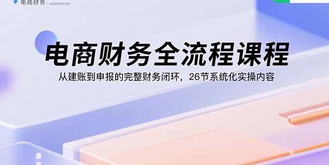 （15893期）电商财务全流程课程：从建账到申报的完整财务闭环，26节系统化实操内容-玩备项目资源网