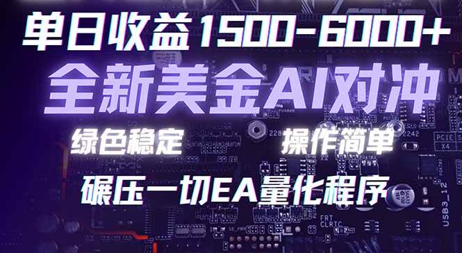 （17543期）2026 全新美金对冲项目，不套平台赠金，不封号，纯算法对冲，日入 1500-6000+-玩备项目资源网