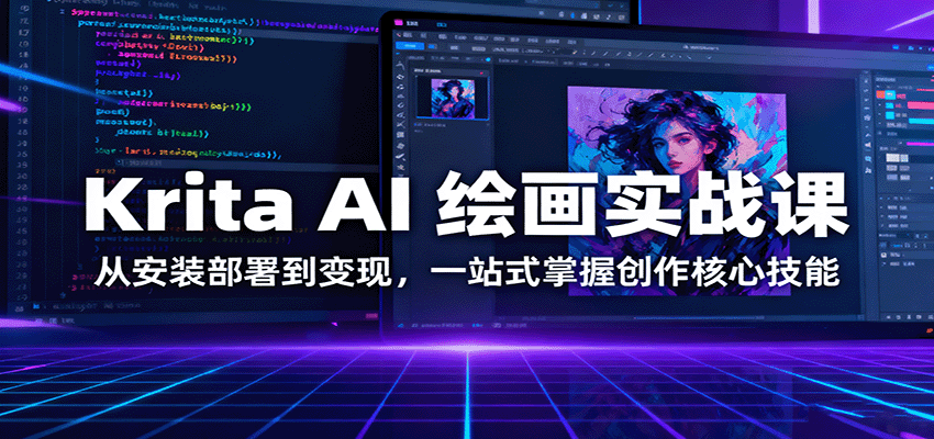 Krita AI 绘画实战课：从安装部署到变现，一站式掌握创作核心技能-玩备项目资源网
