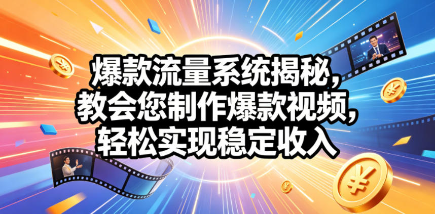 爆款流量系统揭秘,教会您制作爆款视频,轻松实现稳定收入【原创双语字幕】-玩备项目资源网