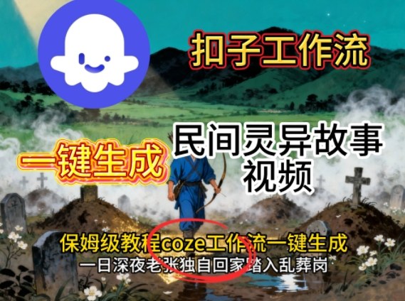 Coze扣子工作流一键生成民间灵异故事视频，保姆级教程搭建教学-玩备项目资源网