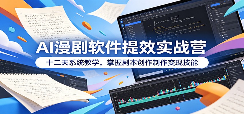 AI漫剧软件提效实战营:十二天系统教学,掌握剧本创作制作变现技能-玩备项目资源网