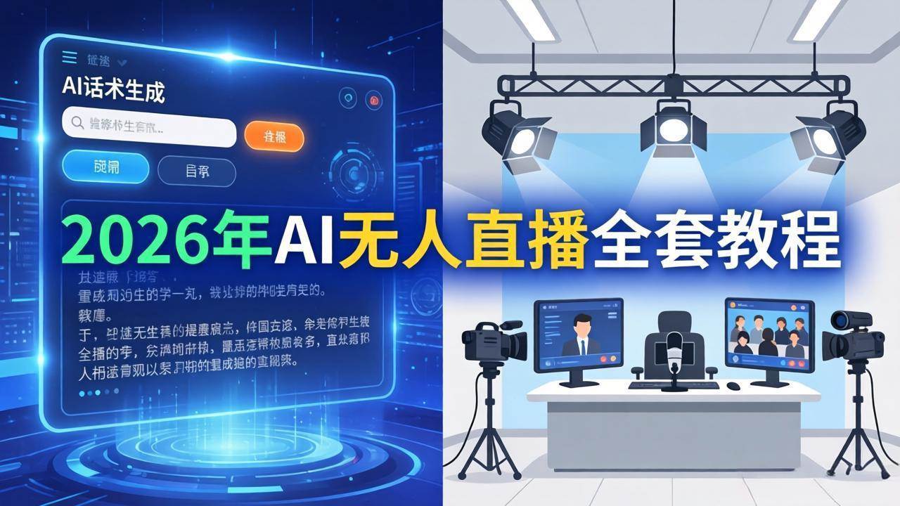 （17953期）2026年AI无人直播全套教程：OBS安装+软件配置+直播间搭建+话术生成+一键开播实操-玩备项目资源网