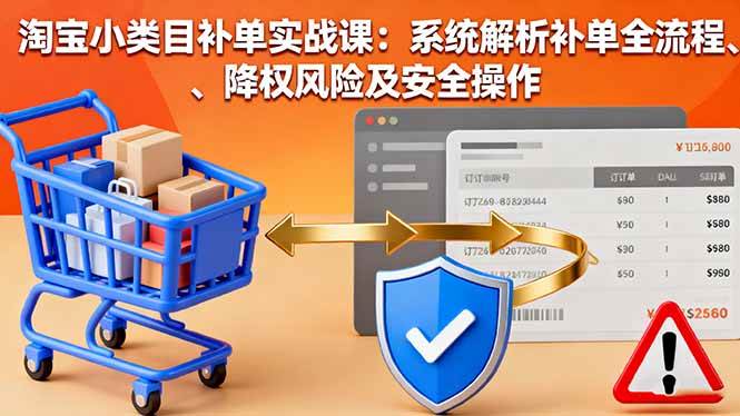 （16239期）淘宝小类目补单实战课：系统解析补单全流程、降权风险及安全操作-玩备项目资源网