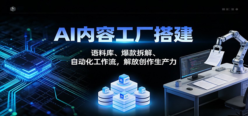 AI内容工厂搭建：语料库、爆款拆解、自动化工作流，解放创作生产力-玩备项目资源网