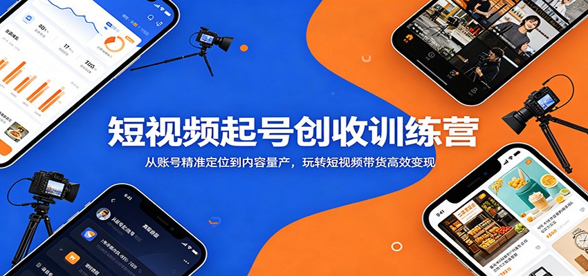 短视频起号创收训练营:从账号精准定位到内容量产,玩转短视频带货高效变现-玩备项目资源网