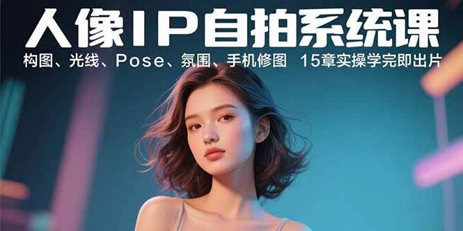 （15920期）人像IP自拍系统课：构图、光线、Pose、氛围、手机修图 15章实操学完即出片-玩备项目资源网