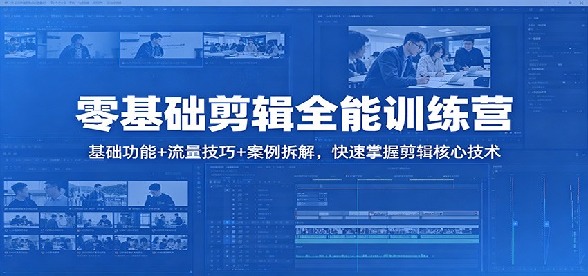 零基础剪辑全能训练营：基础功能+流量技巧+案例拆解，快速掌握剪辑核心技术-玩备项目资源网