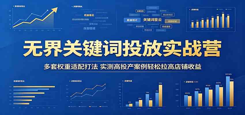 无界关键词投放实战营:多套权重适配打法,实测高投产案例轻松拉高店铺收益-玩备项目资源网