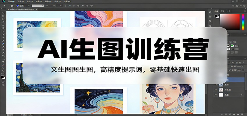 AI生图训练营：文生图图生图，高精度提示词，零基础快速出图-玩备项目资源网