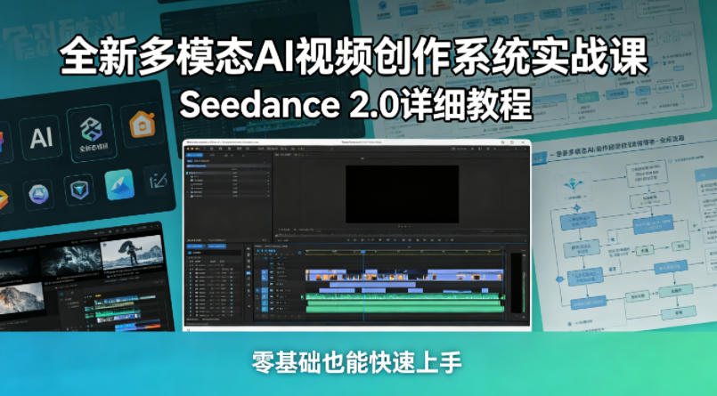 全新多模态AI视频创作系统实战课，Seedance 2.0详细教程，零基础也能快速上手-玩备项目资源网