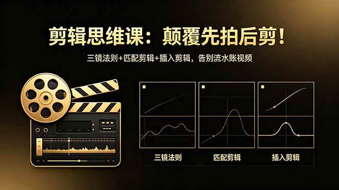（18285期）剪辑思维课：颠覆先拍后剪！三镜法则+匹配剪辑+插入剪辑，告别流水账视频-玩备项目资源网