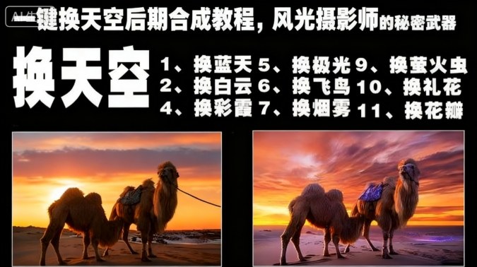 一键换天空后期合成教程,风光摄影师的秘密武器-玩备项目资源网