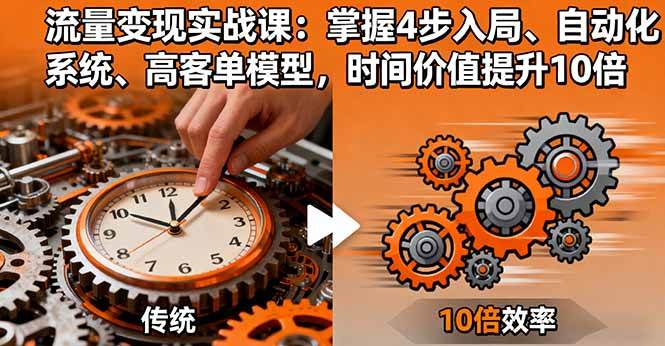（16197期）流量变现实战课：掌握4步入局、自动化系统、高客单模型，时间价值提升10倍-玩备项目资源网
