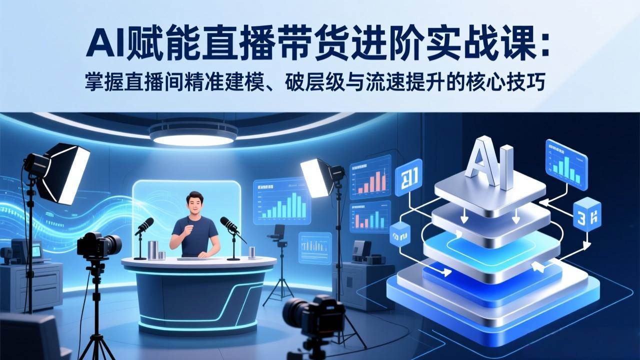（17405期）AI赋能直播带货进阶实战课：掌握直播间精准建模、破层级与流速提升的核心技巧-玩备项目资源网
