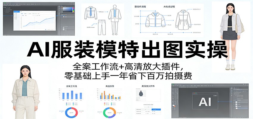 AI服装模特出图实操：全案工作流+ 高清放大插件，零基础上手一年省下百万拍摄费-玩备项目资源网