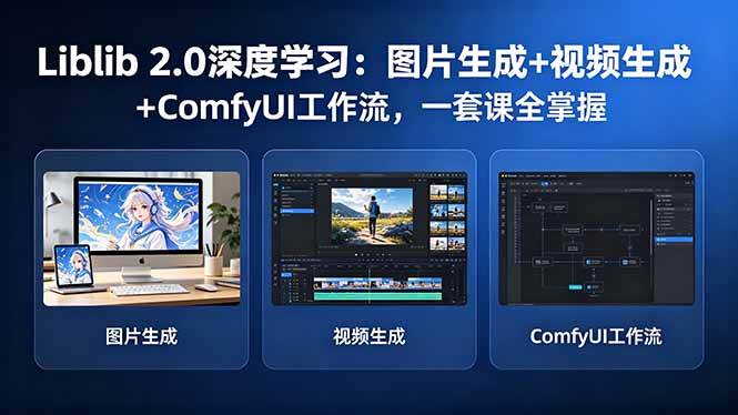 （18349期）Liblib 2.0深度学习：图片生成+视频生成+ComfyUI工作流，一套课全掌握-玩备项目资源网