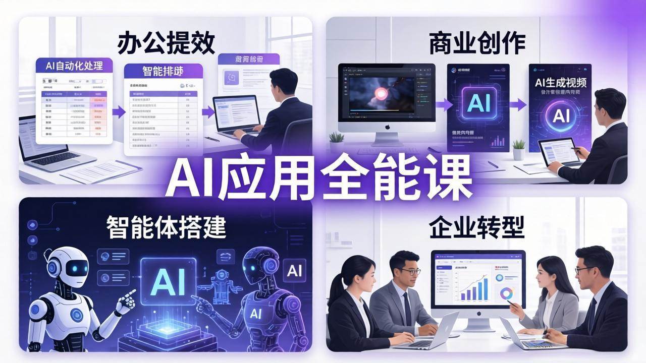 （18042期）AIGC 应用师全能课-更新：办公提效、商业创作、智能体搭建、企业转型，一站式学会AI应用-玩备项目资源网