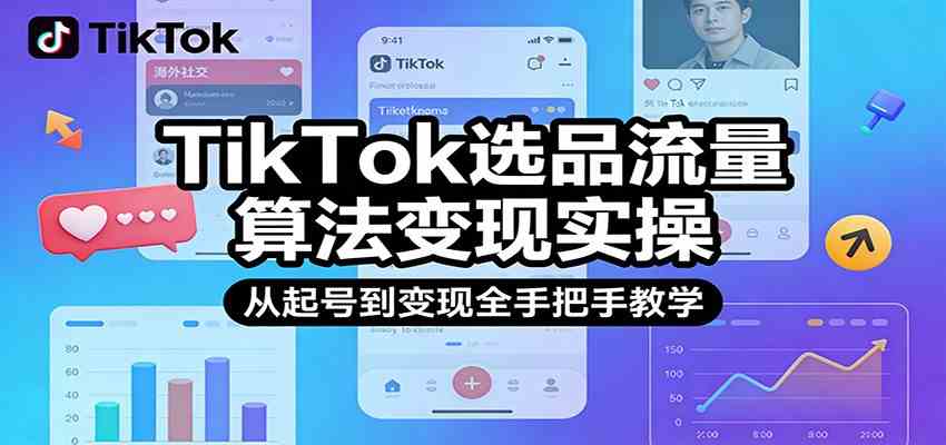 TikTok选品流量算法变现实操，从起号到变现全手把手教学-玩备项目资源网