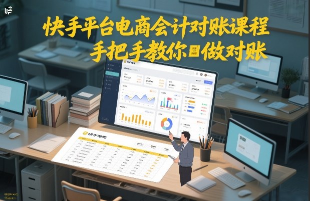 快手平台电商会计对账课程，手把手教你做对账-玩备项目资源网