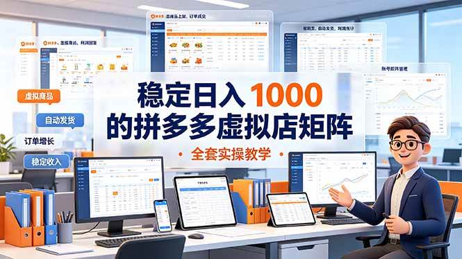 (19253期)稳定日入 1000 的拼多多虚拟店矩阵,全套实操教学 (19253期)稳定日入 1000 的拼多多虚拟店矩阵,全套实操教学
