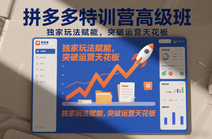 拼多多特训营高阶班，独家玩法赋能，突破运营天花板（更新26年4月18日）-玩备项目资源网