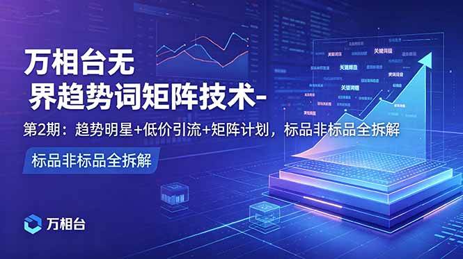 (18861期)万相台无界趋势词矩阵技术-第2期:趋势明星+低价引流+矩阵计划,标品非标品全拆解-玩备项目资源网