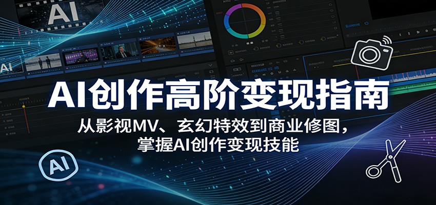 AI创作高阶变现指南:从影视MV、玄幻特效到商业修图,掌握AI创作变现技能-玩备项目资源网