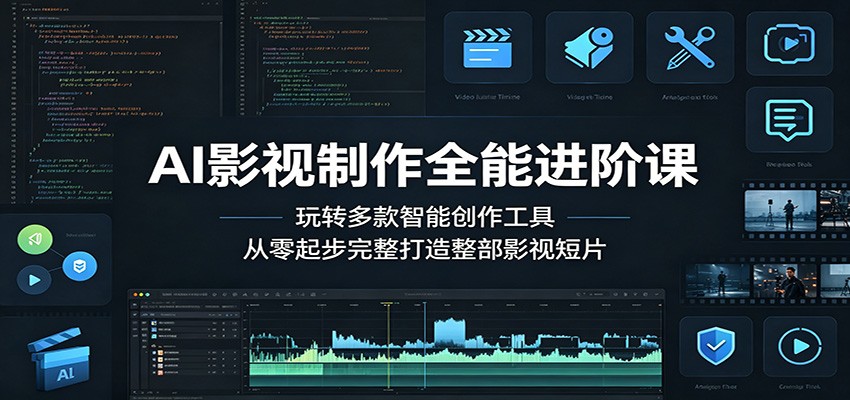 AI影视制作全能进阶课：玩转多款智能创作工具，从零起步完整打造整部影视短片-玩备项目资源网